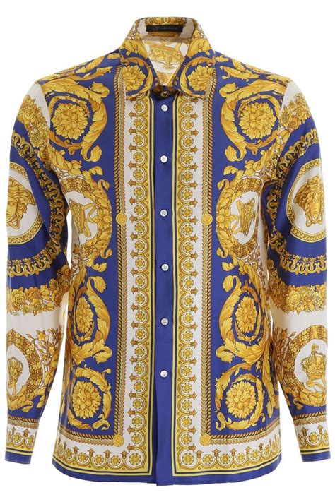 versace camice tarocca|versace barocco shirt.